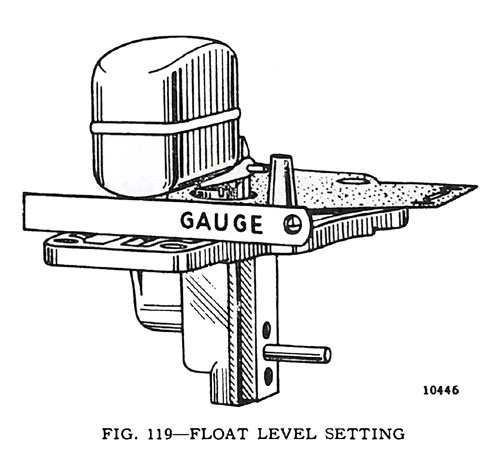 Fig. 119 - Float Level Setting