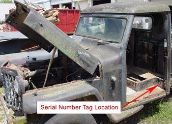 Willys Truck Serial Number Location