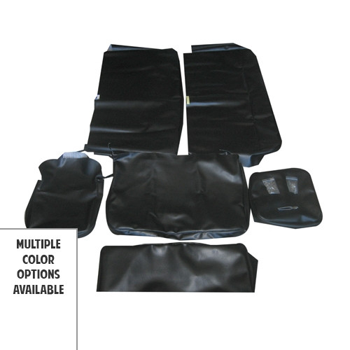 Quilted Vinyl Seat Cover Set w/ Caps for Bench Seat Fits  48-51 Jeepster