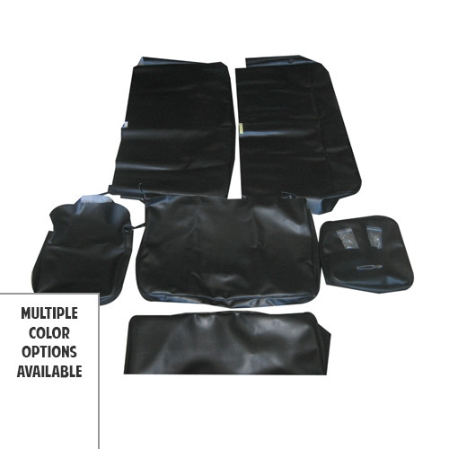 Quilted Vinyl Seat Cover Set w/Caps for All 4 Seats Fits  48-64 Station Wagon