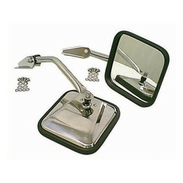 Chrome Side View Mirror Kit with Arm and Bracket, LH & RH  Fits  55-86 CJ All