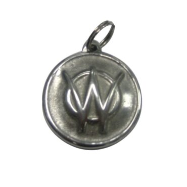 US Made "W" Logo Keychain (pewter) Fits : 41-71 Jeep & Willys