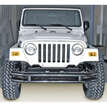 Front Tube Bumper without Riser in Black  Fits  76-86 CJ
