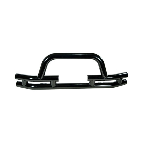 Front Tube Bumper with Winch Cutout in Black  Fits  76-86 CJ