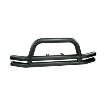 Front Tube Bumper with Riser in Textured Black  Fits  76-86 CJ