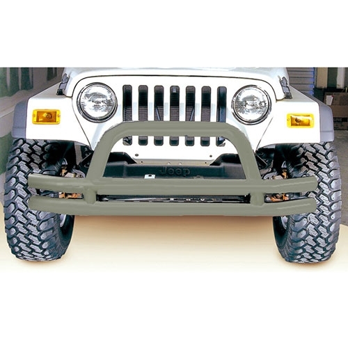 Front Tube Bumper with Riser in Titanium  Fits  76-86 CJ