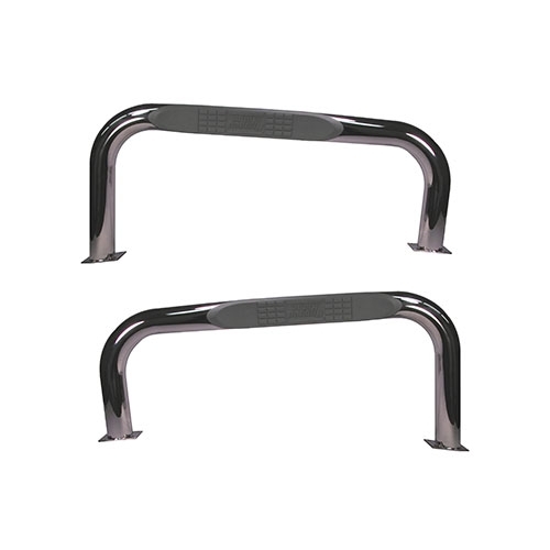 3 Inch Round Side Tube Steps in Stainless Fits 76-86 CJ-7