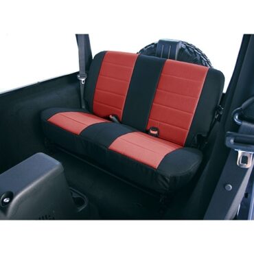 Neoprene Rear Seat Covers in Red  Fits  80-86 CJ