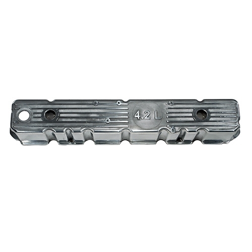 Aluminum Polished Valve Cover with 4.2L Logo  Fits  81-86 CJ with 6 Cylinder