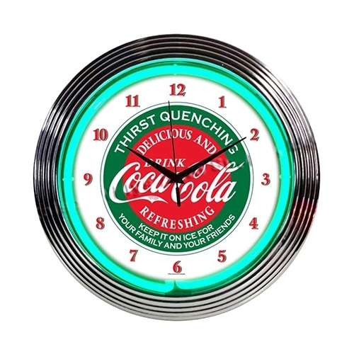 Neon "Coca-Cola" Evergreen Clock Fits Willys Accessory