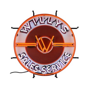 Neon "Willys Sales-Service" Wall Sign Fits Willys Accessory