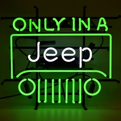 "Only In A Jeep" Neon Wall Sign Fits Willys Accessory