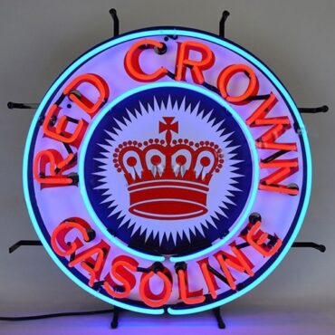 Neon "Red Crown Gasoline" Wall Sign Fits Willys Accessory