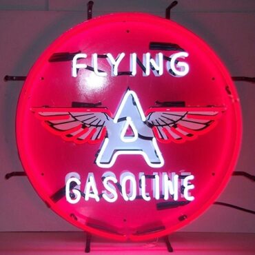Neon "Flying A Gasoline" Wall Sign Fits Willys Accessory