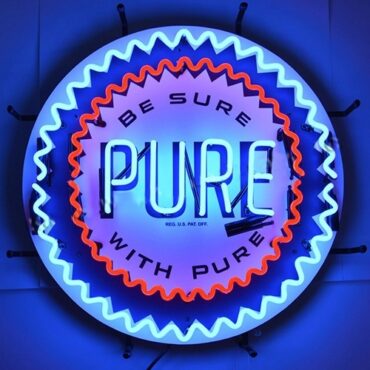 Neon "Pure Gasoline" Wall Sign Fits Willys Accessory