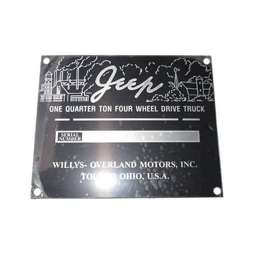 Early Jeep Data Plate Set (3 piece) Fits 46-47 CJ-2A