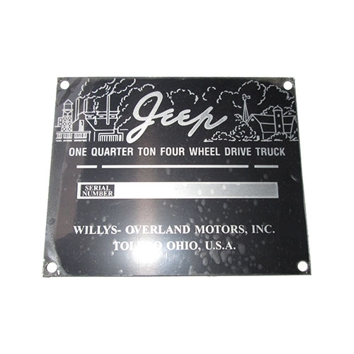 Early Jeep Dash Data Plate Set (3 piece) Fits 46-47 CJ-2A