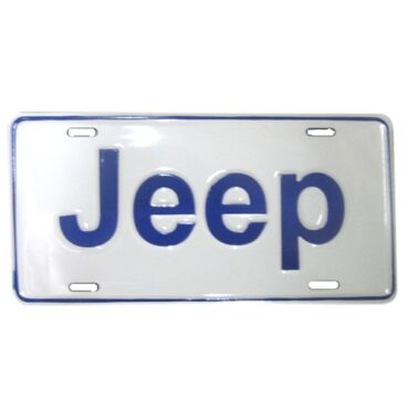 Jeep License Plate in Block Script (Blue) Fits  41-71 Willys and Jeep