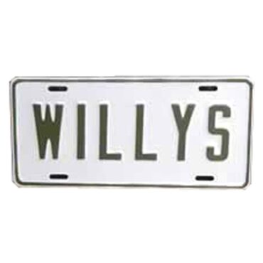 Willys License Plate in Block Script (Olive Drab) Fits  41-71 Willys and Jeep