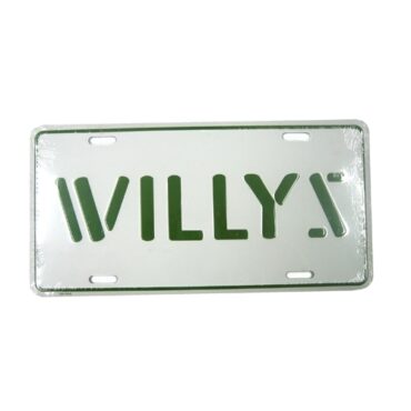 New Willys License Plate in Stencil Script (Green) Fits  41-71 Willys and Jeep