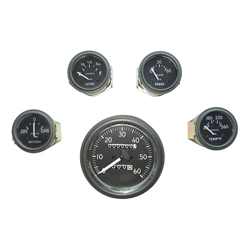 Complete Speedometer Assembly and Gauge Kit (24 Volts - 0-60) Fits 50-66 M38, M38A1 (douglas, metal connections)