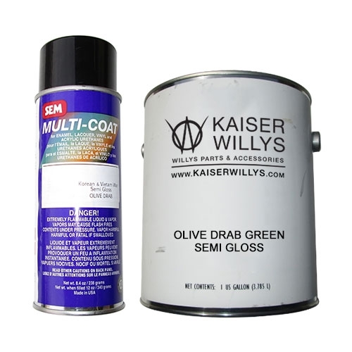 Olive Drab Green Semi Gloss Chassis Paint Kit Fits 41-71 Jeep & Willys (paint code 2430)
