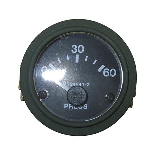 New Instrument Panel Oil Gauge (24 Volt - 0-60) Fits 50-66 M38, M38A1 (packard, rubber connections)