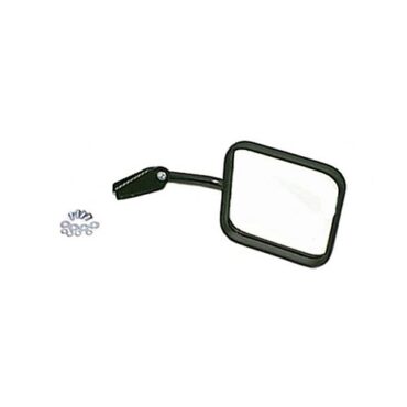 Passenger Side Mirror and Arm with Convex Glass in Black  Fits  76-86 CJ