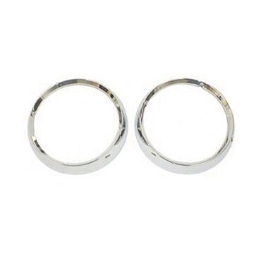 Headlight Bezels in Chrome (pair) Fits 67-86 CJ, Jeepster Commando