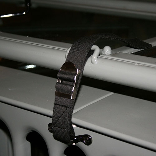 Windshield Tie Down Strap in Black  Fits  76-86 CJ