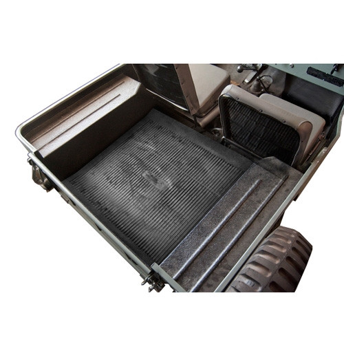 Moulded Rear Floor Mat for Cargo Area in Black Rubber  Fits  41-72 Jeep