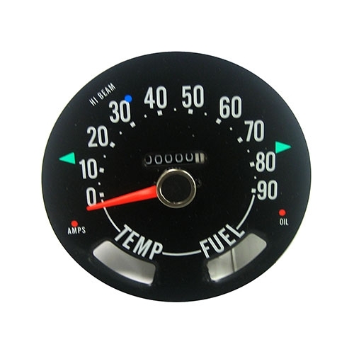 Speedometer Head with Odometer, 0-90 mph  Fits  76-79 CJ-5