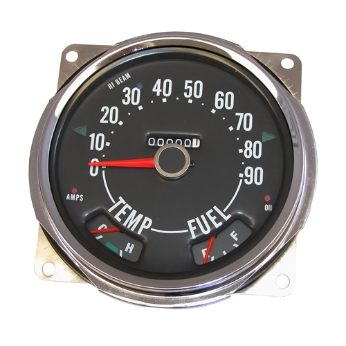 Speedometer Assembly, 0-90 mph  Fits  76-79 CJ-5, 7