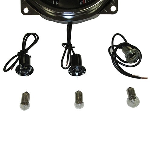 Speedometer Cluster & Bulb Socket Kit (without turn signals) Fits  55-71 Willys & Jeep