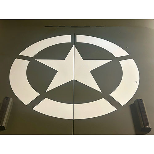 Paint Stencil w/20" Diameter Star "Broken" Invasion Circle  Fits  41-71 Jeep & Willys
