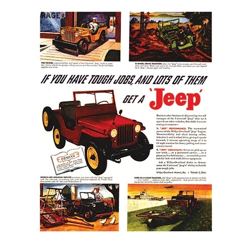 Vintage Willys Ad Tough Jobs