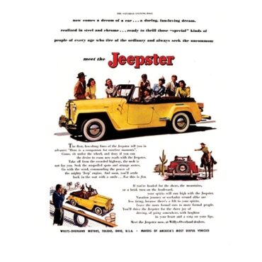 Vintage Willys Ad Yellow Jeepster
