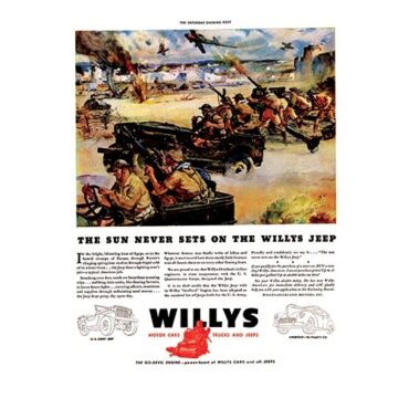 Vintage Willys Ad The Sun Never Sets