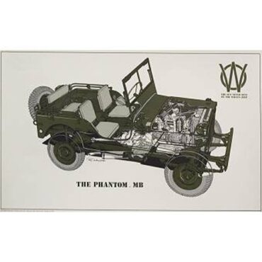 Vintage Willys Poster Phantom MB Jeep Poster