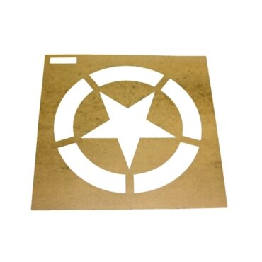 Paint Stencil w/12" Diameter Star "Broken" Invasion Circle  Fits  41-71 Jeep & Willys