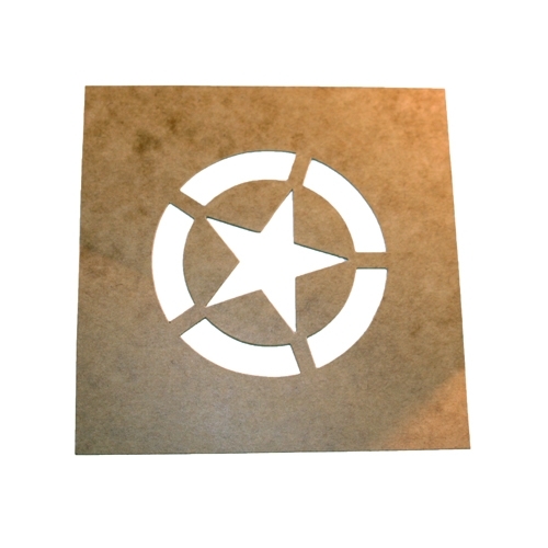 Paint Stencil w/2.25" Diameter Star "Broken" Invasion Circle  Fits  41-71 Jeep & Willys