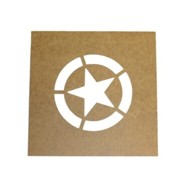 Paint Stencil w/6" Diameter Star "Broken" Invasion Circle  Fits  41-71 Jeep & Willys