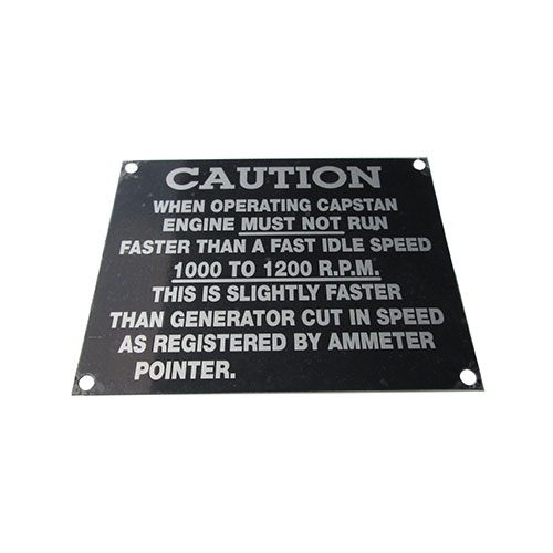 "Caution" Data Plate (Aluminum) Fits  41-45 MB, GPW