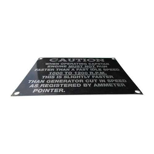 "Caution" Data Plate (Aluminum) Fits  41-45 MB, GPW
