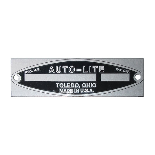 Autolite Starter Data Plate (6 or 12volt)  Fits  41-71 Willys & Jeep Vehicles