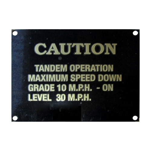 Dashboard Caution Data Plate (Brass) Fits  41-71 MB, GPW, CJ-2A, 3A, 3B, 5, M38, M38A1