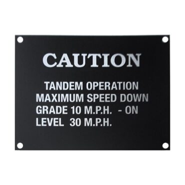 Dashboard Caution Data Plate (Aluminum) Fits  41-71 MB, GPW, CJ-2A, 3A, 3B, 5, M38, M38A1