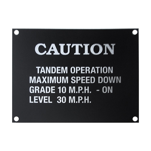 Dashboard Caution Data Plate (Aluminum) Fits  41-71 MB, GPW, CJ-2A, 3A, 3B, 5, M38, M38A1