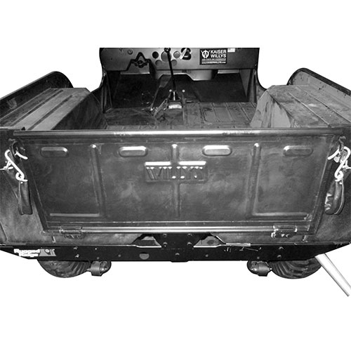 Replacement Steel Tailgate (Stamped with "Willys" Logo)  Fits 46-71 CJ-2A, 3A, 3B, 5