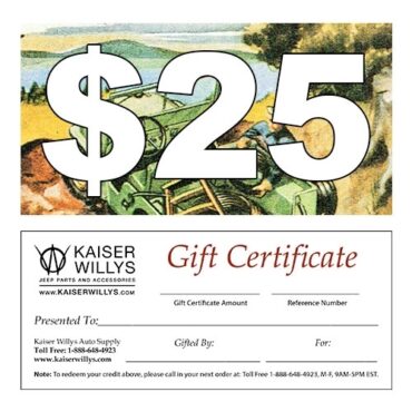 $25 Gift Certificate to Kaiser Willys